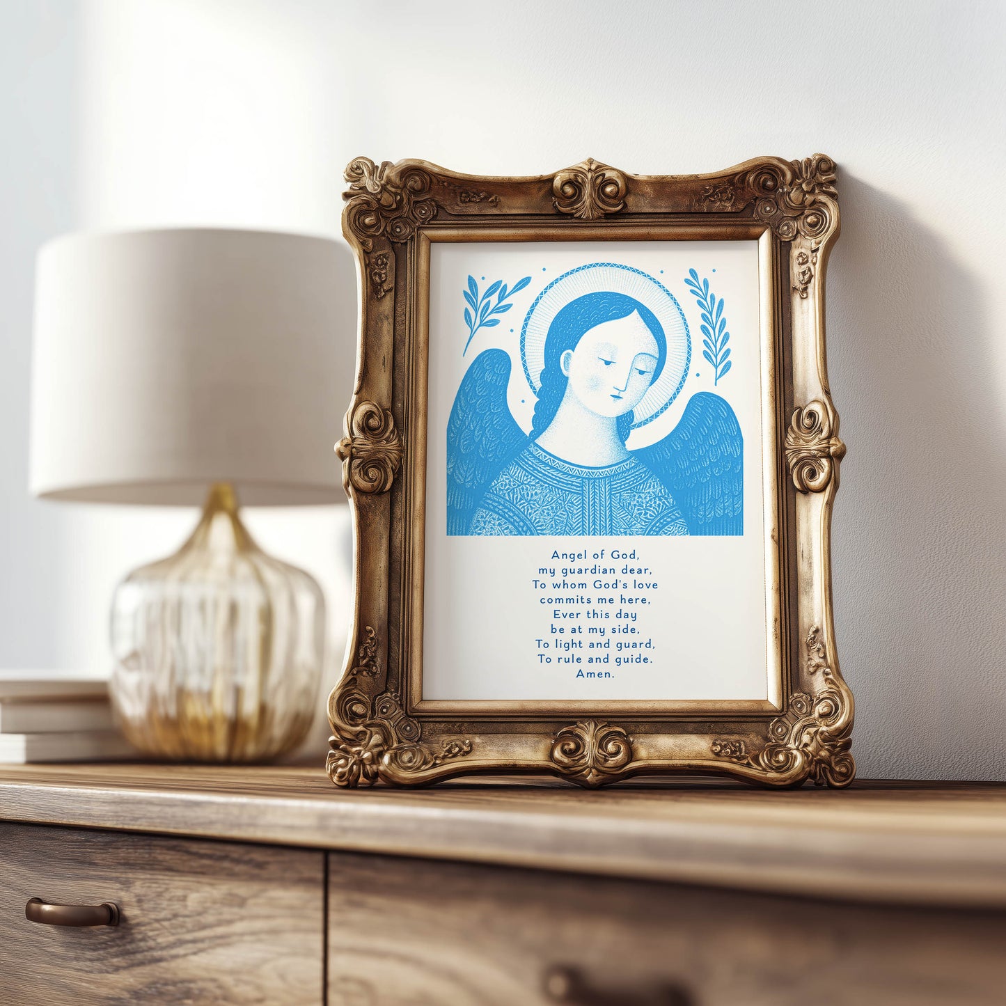 Guardian Angel for Boys Art Print - Deep Blue interior mockup 08 - p_21_boy_0002_Layer 8