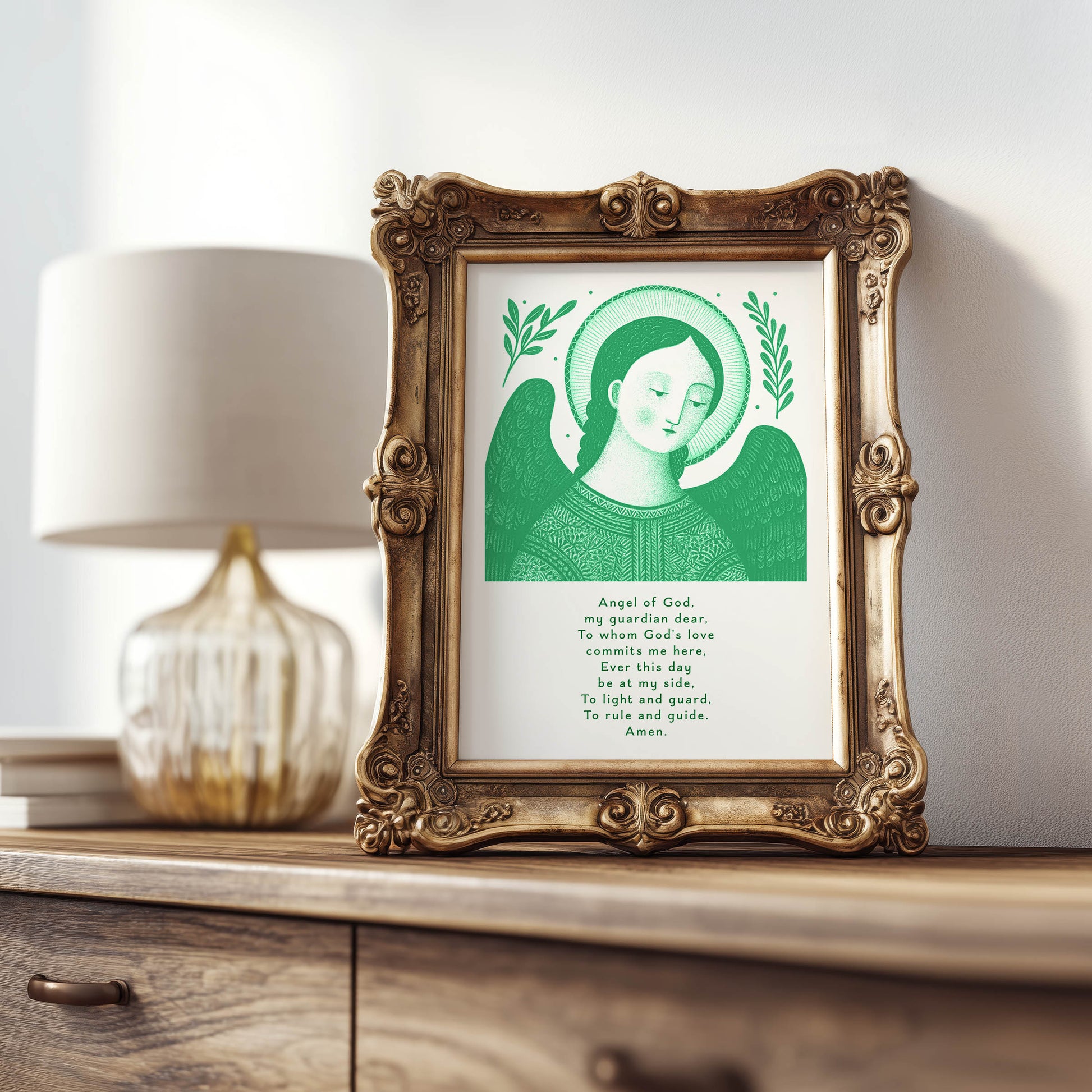 Guardian Angel for Boys Art Print - Green interior mockup 07 - p_21_boy_0004_Layer 6