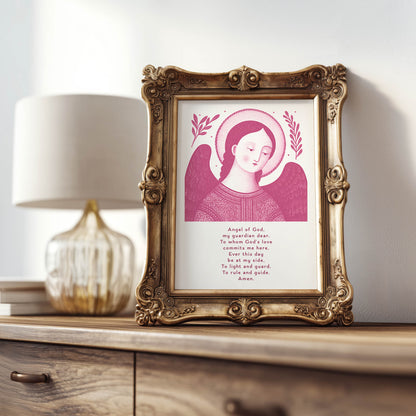 Guardian Angel for Boys Art Print - Pink interior mockup 07 - p_21_boy_0005_Layer 5