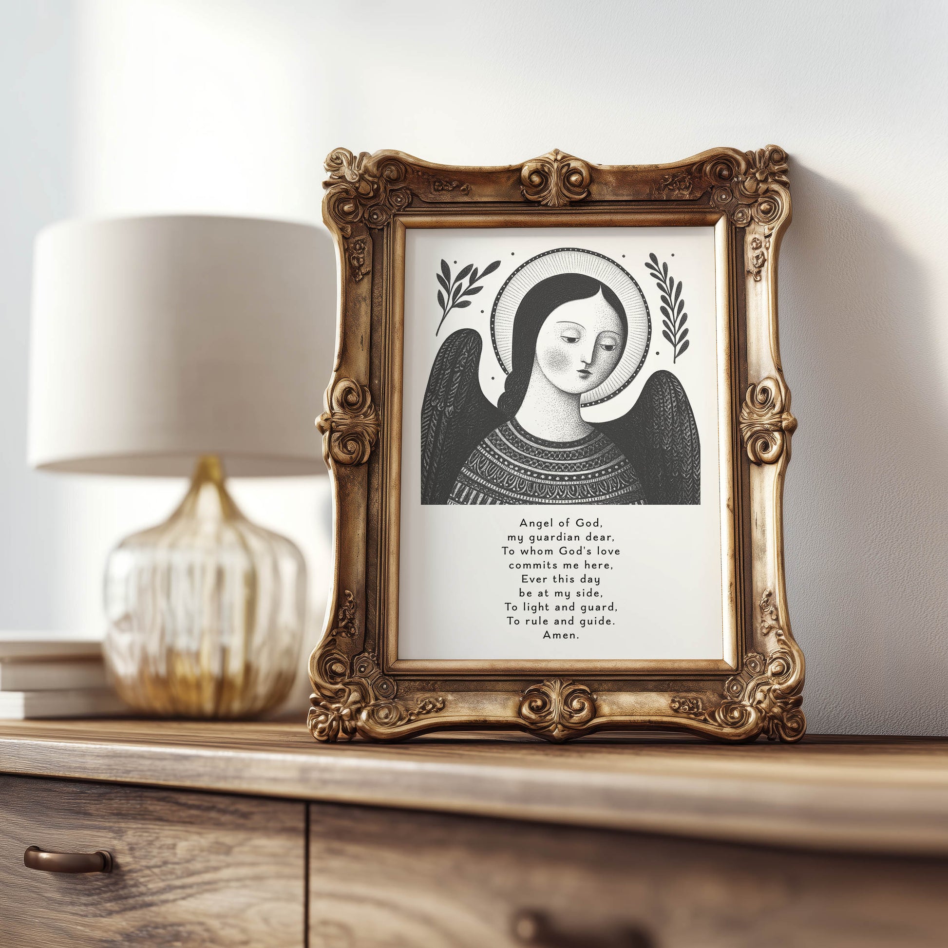 Guardian Angel for Girls Art Print - Black interior mockup 07 - p_21_girl_0000_Layer 10