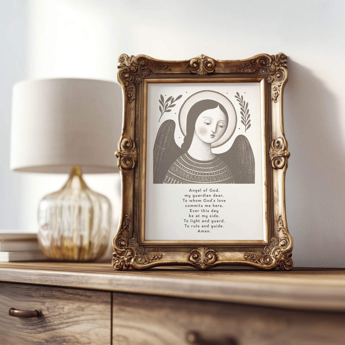 Guardian Angel for Girls Art Print - Brown interior mockup 08 - p_21_girl_0003_Layer 7