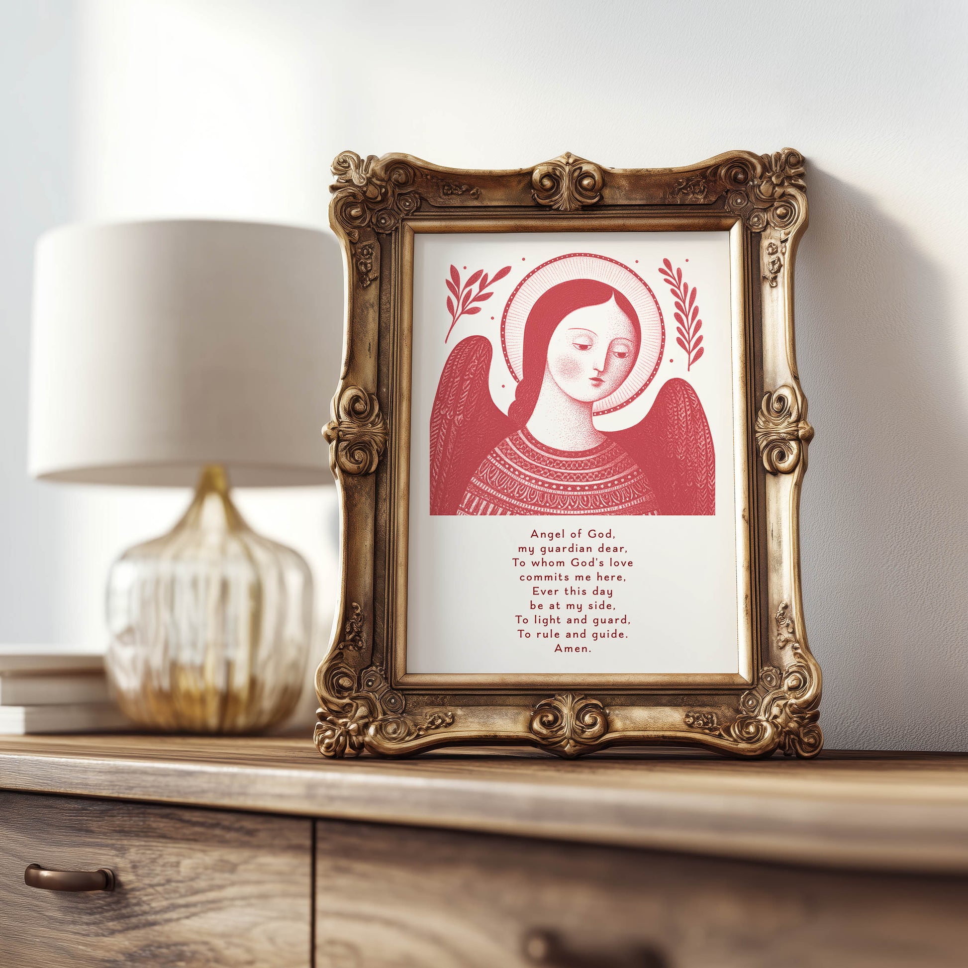 Guardian Angel for Girls Art Print - Red interior mockup 08 - p_21_girl_0007_Layer 3