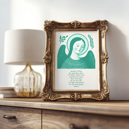 Guardian Angel for Girls Art Print - Teal interior mockup 07 - p_21_girl_0008_Layer 2