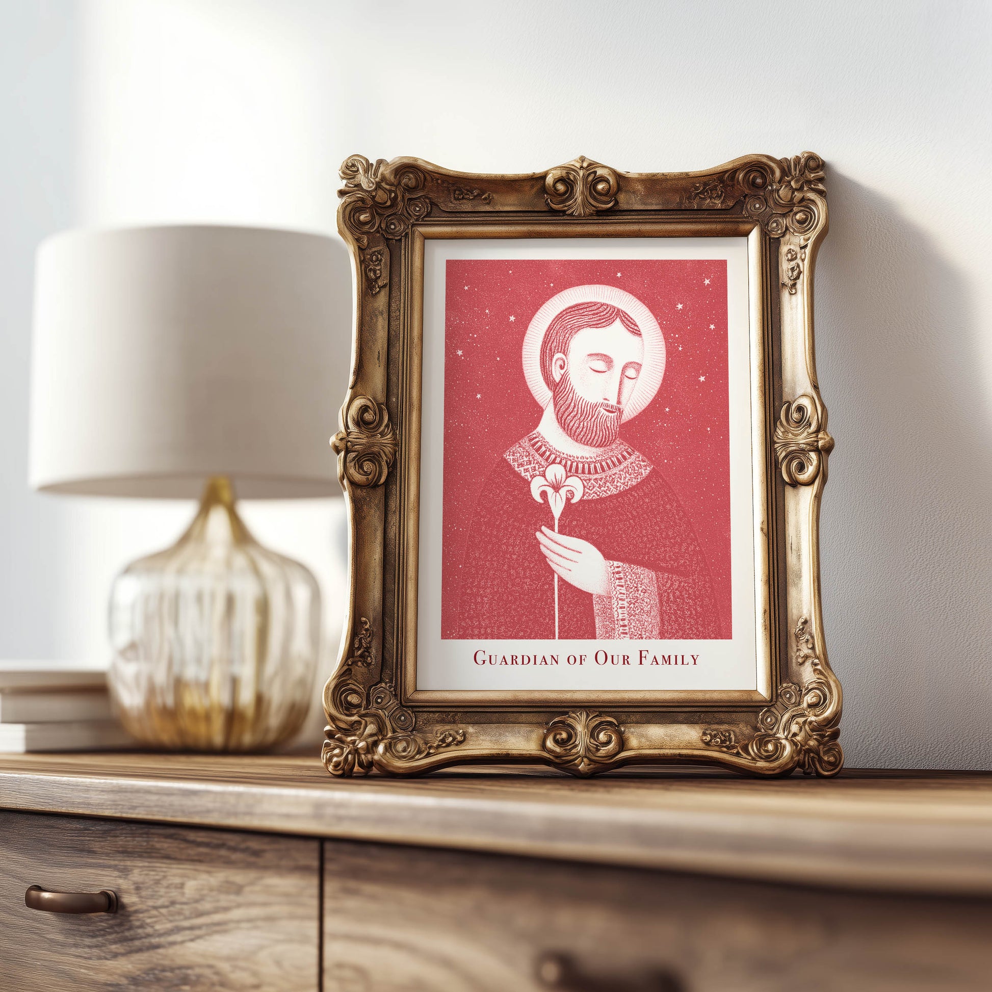 St Joseph Art Print - Red interior mockup 08 - p_21_jos_0000_Layer 10