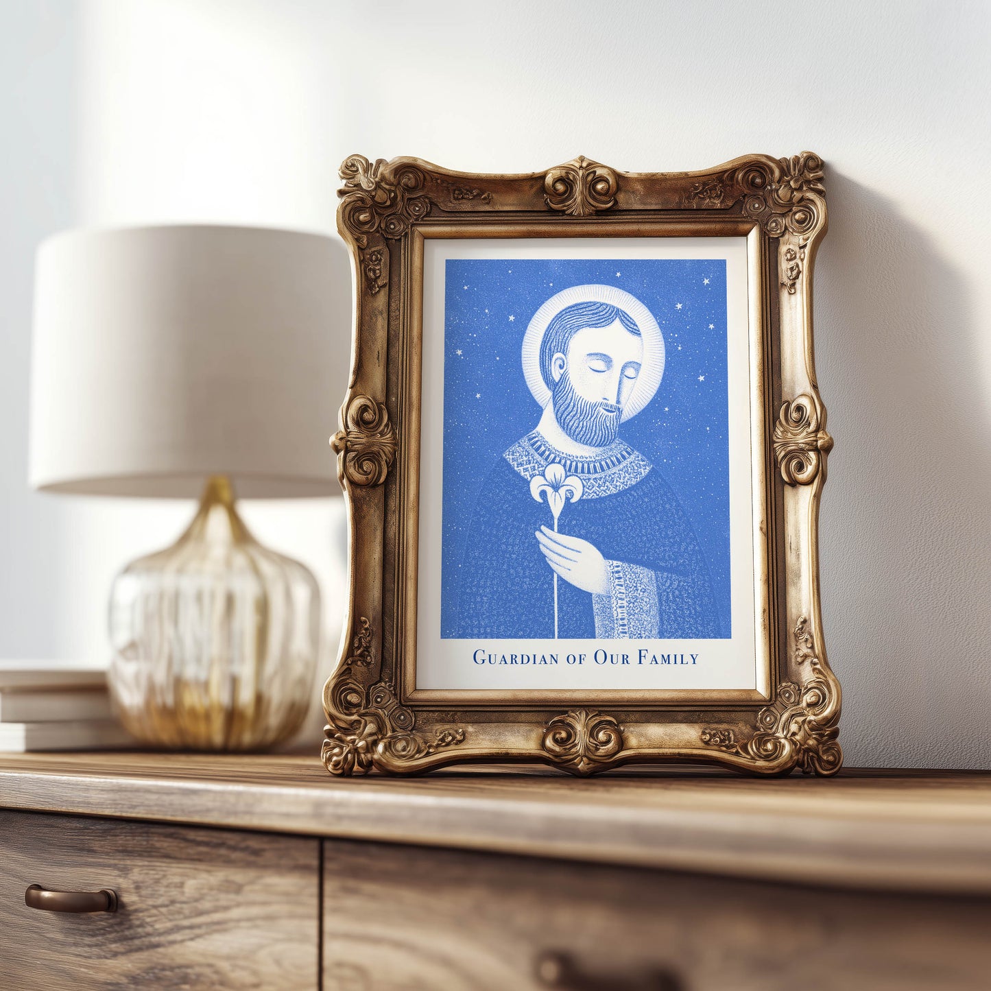St Joseph Art Print - Blue interior mockup 07 - p_21_jos_0001_Layer 9