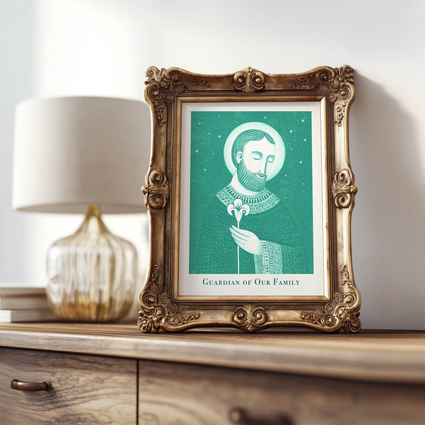 St Joseph Art Print - Teal interior mockup 07 - p_21_jos_0004_Layer 6