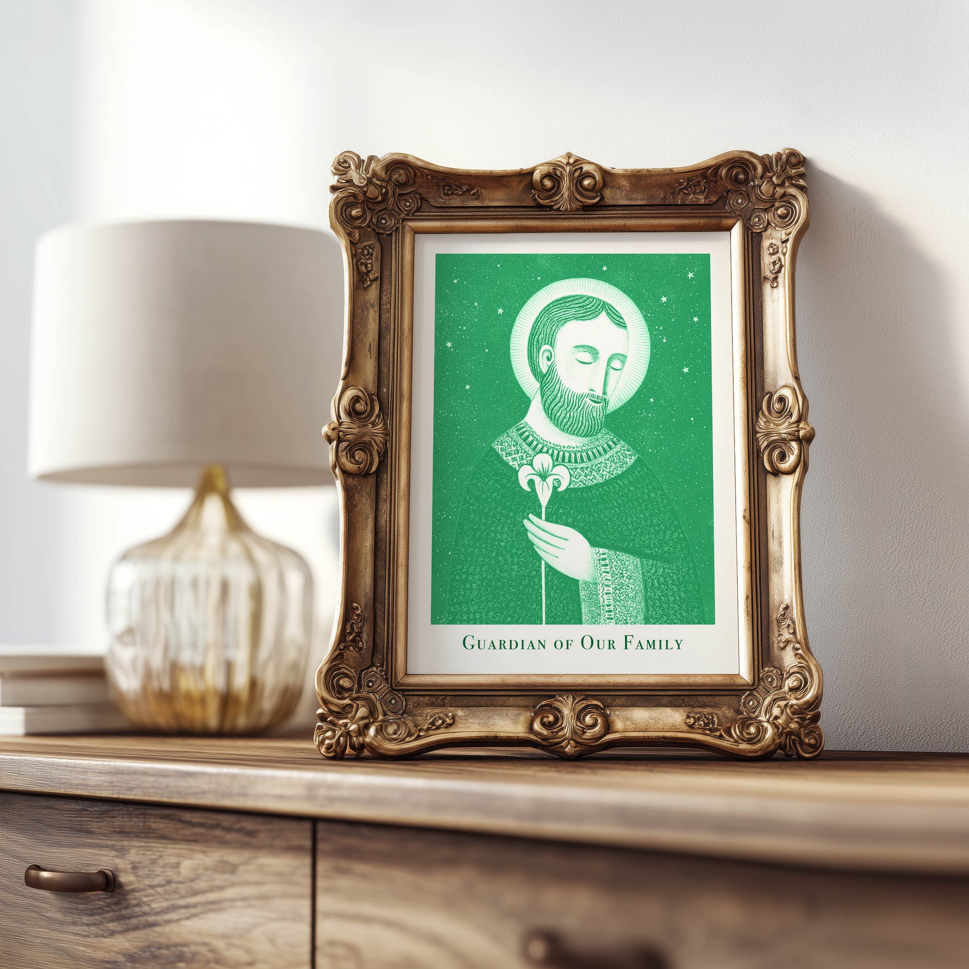 St Joseph Art Print - Green interior mockup 07 - p_21_jos_0008_Layer 2