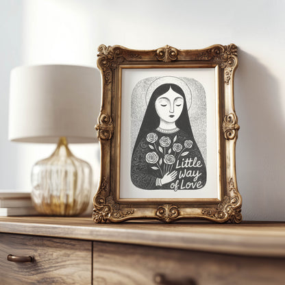 St Therese of Lisieux Art Print - Black interior mockup 07 - p_21_ter_0000_Layer 10