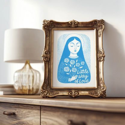 St Therese of Lisieux Art Print - Deep Blue interior mockup 08 - p_21_ter_0002_Layer 8