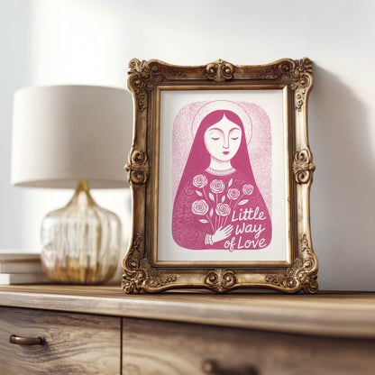 St Therese of Lisieux Art Print - Pink interior mockup 07 - p_21_ter_0005_Layer 5
