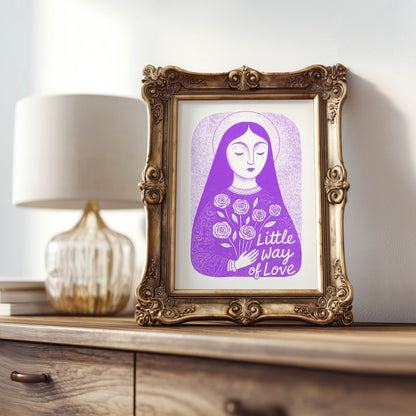 St Therese of Lisieux Art Print - Purple interior mockup 08 - p_21_ter_0006_Layer 4