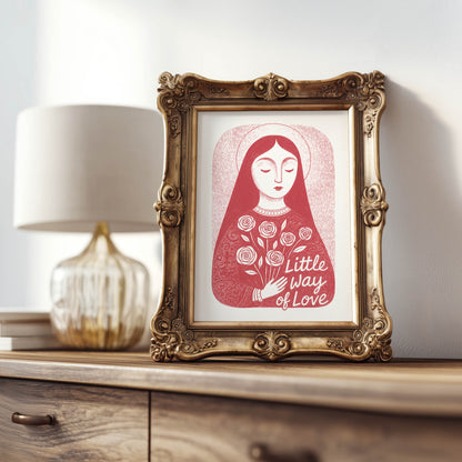 St Therese of Lisieux Art Print - Red interior mockup 08 - p_21_ter_0007_Layer 3