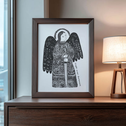 St Michael the Archangel Art Print - Black interior mockup 08 - p_22_am_0000_Layer 10