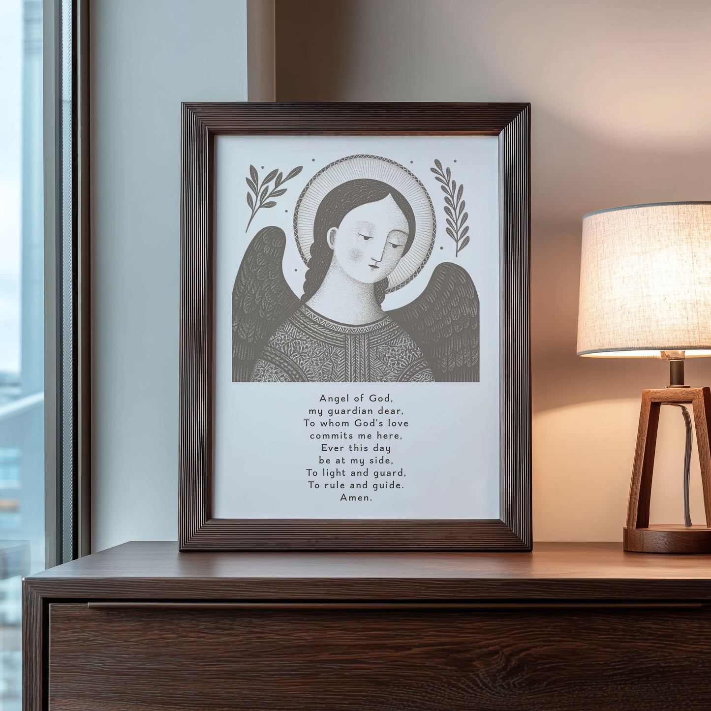 Guardian Angel for Boys Art Print - Brown interior mockup 09 - p_22_boy_0003_Layer 7