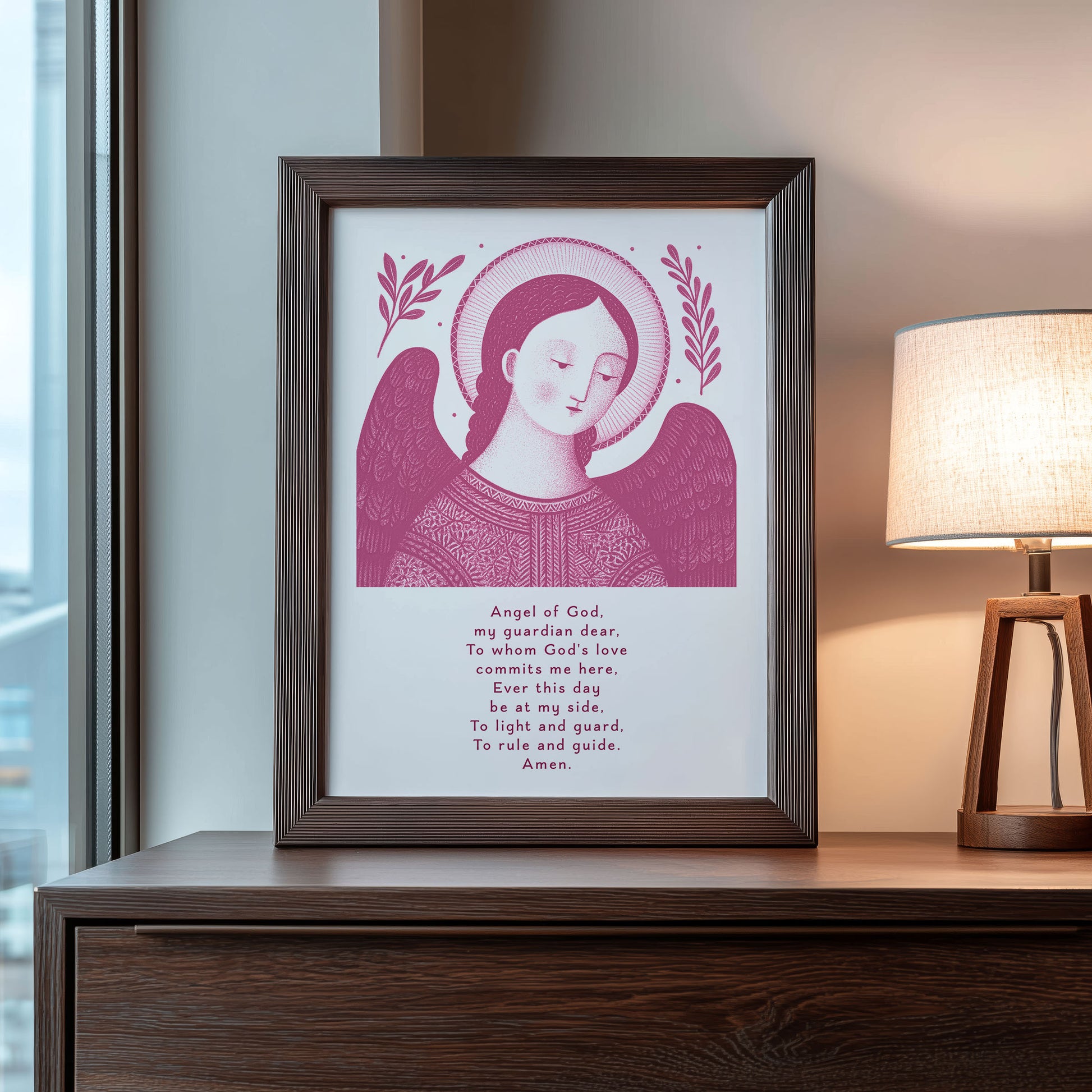 Guardian Angel for Boys Art Print - Pink interior mockup 08 - p_22_boy_0005_Layer 5
