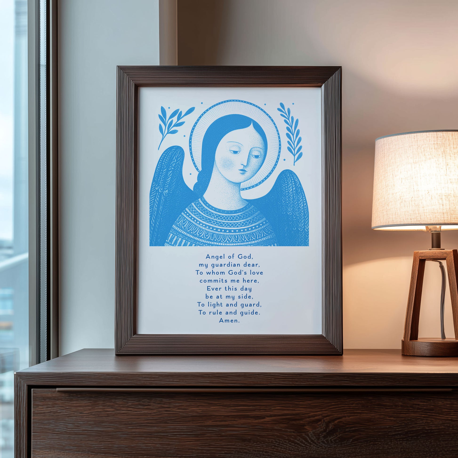 Guardian Angel for Girls Art Print - Deep Blue interior mockup 09 - p_22_girl_0002_Layer 8