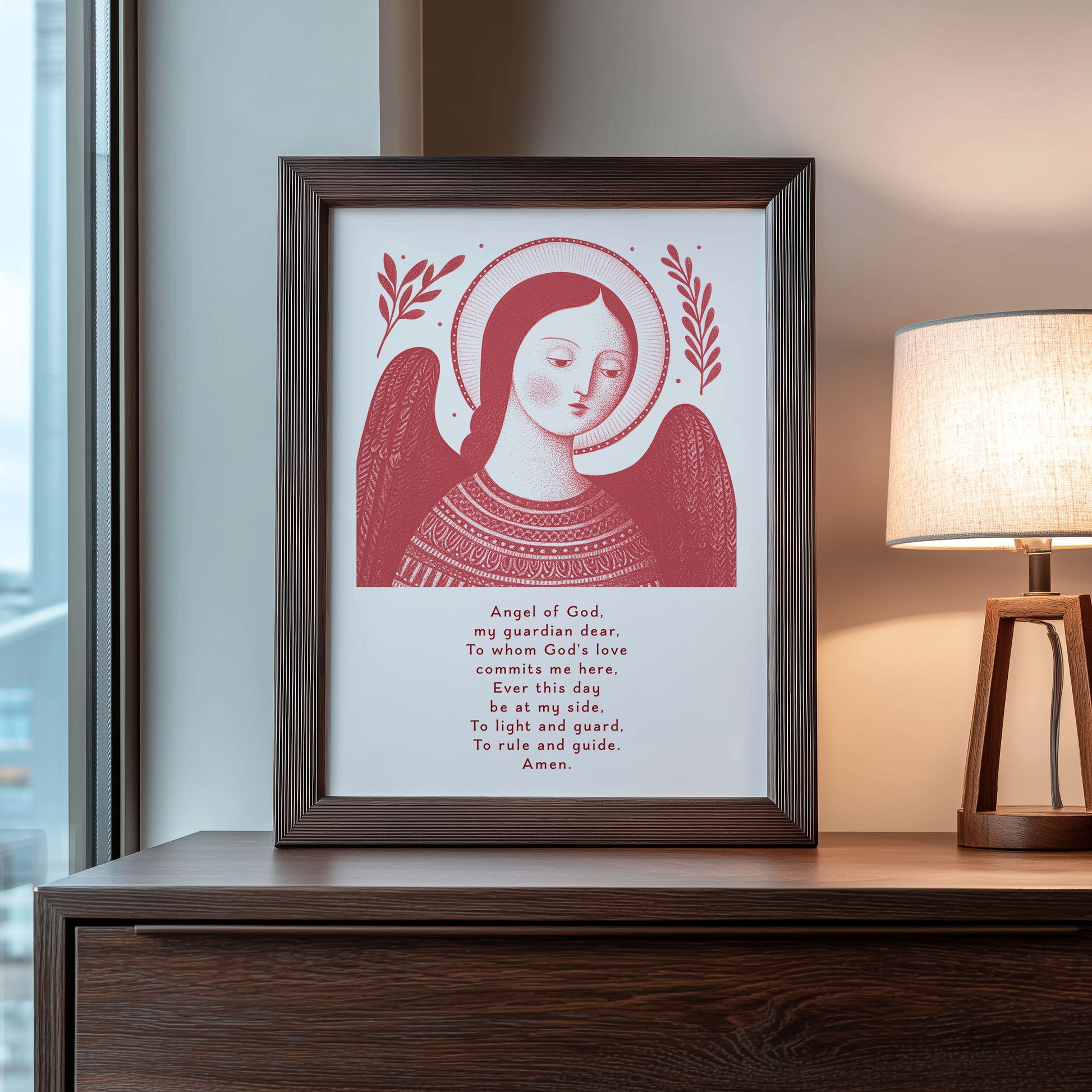 Guardian Angel for Girls Art Print - Red interior mockup 09 - p_22_girl_0007_Layer 3