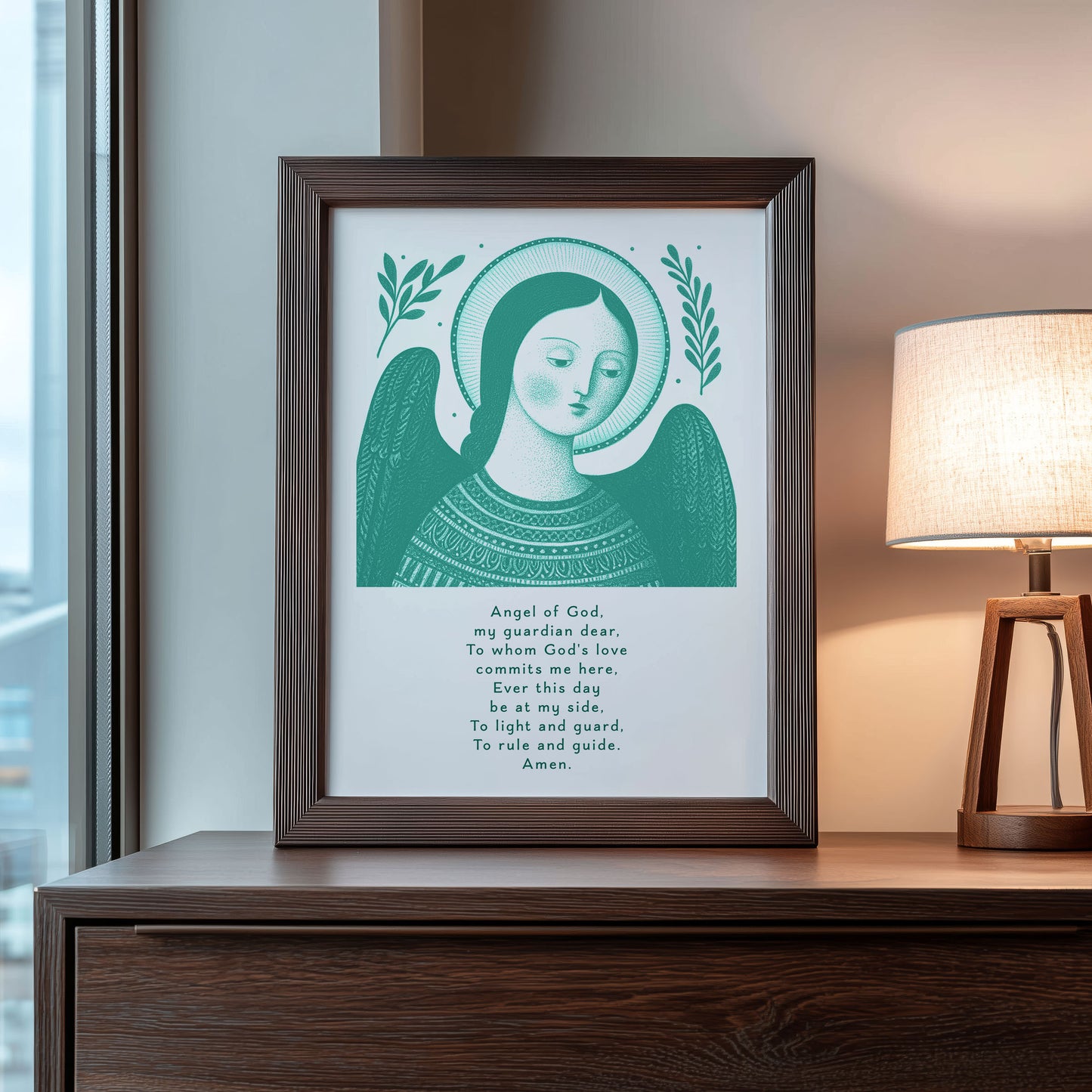 Guardian Angel for Girls Art Print - Teal interior mockup 08 - p_22_girl_0008_Layer 2