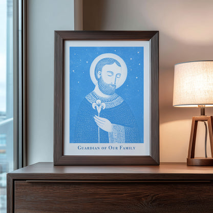 St Joseph Art Print - Deep Blue interior mockup 09 - p_22_jos_0002_Layer 8