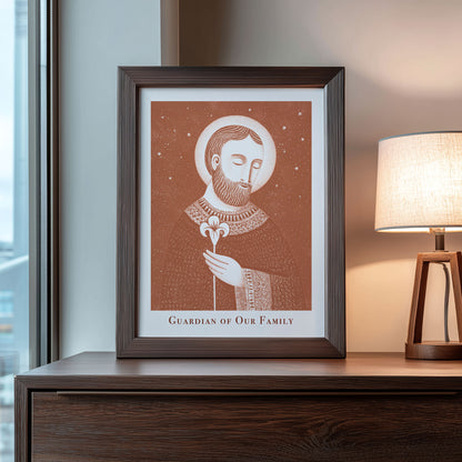 St Joseph Art Print - Terracotta interior mockup 08 - p_22_jos_0003_Layer 7