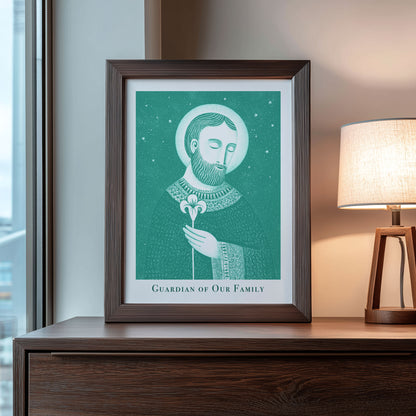 St Joseph Art Print - Teal interior mockup 08 - p_22_jos_0004_Layer 6