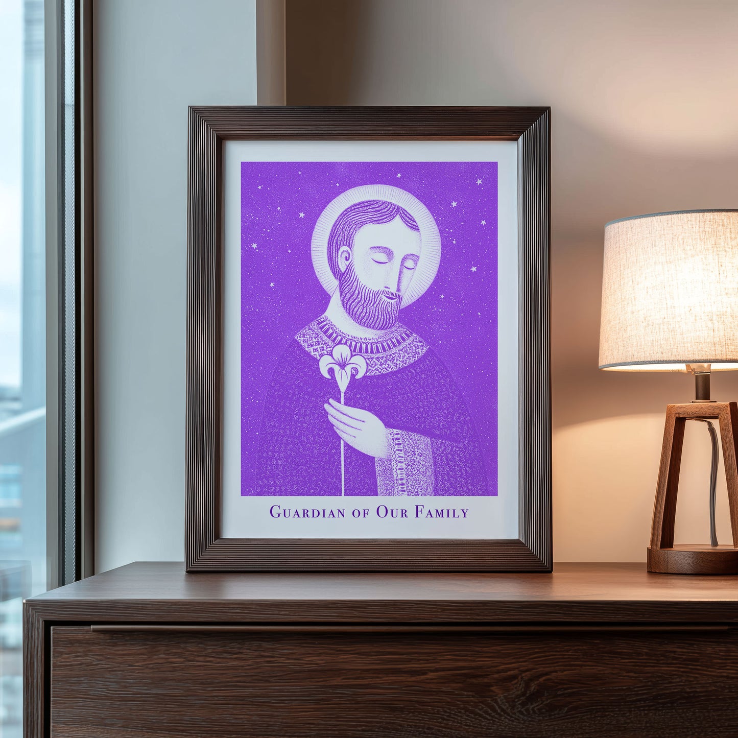 St Joseph Art Print - Purple interior mockup 09 - p_22_jos_0009_Layer 1