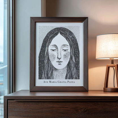 Virgin Mary Art Print - Black interior mockup 08 - p_22_maria_0000_Layer 10