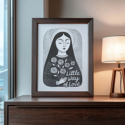St Therese of Lisieux Art Print - Black interior mockup 08 - p_22_ter_0000_Layer 10