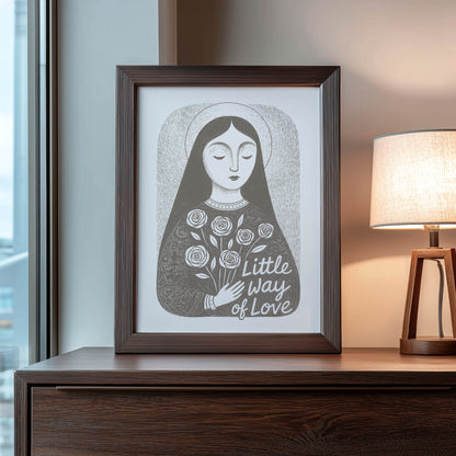 St Therese of Lisieux Art Print - Brown interior mockup 09 - p_22_ter_0003_Layer 7