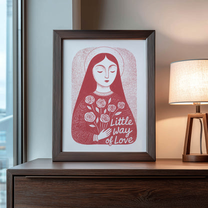 St Therese of Lisieux Art Print - Red interior mockup 09 - p_22_ter_0007_Layer 3