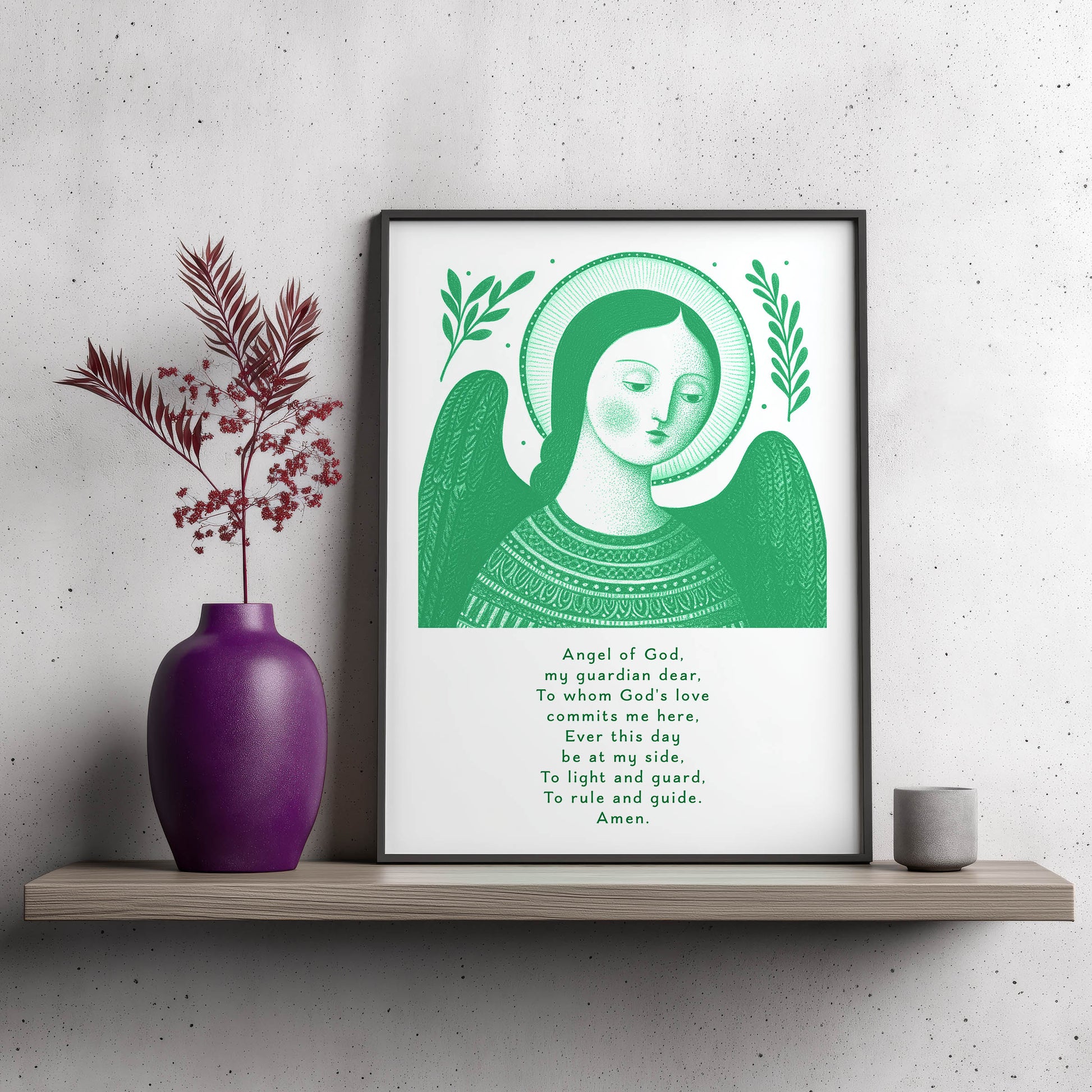 Guardian Angel for Girls Art Print - Green interior mockup 09 - p_23_girl_0000_Layer 1