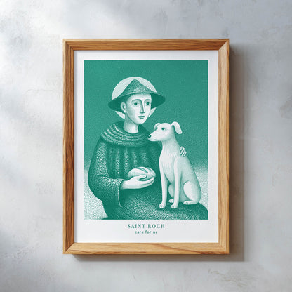 St Roch Art Print - Teal interior mockup 02 - p_26_wooden_0015_Layer 21