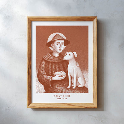 St Roch Art Print - Terracotta interior mockup 02 - p_26_wooden_0018_Layer 24