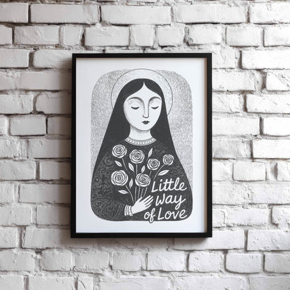 St Therese of Lisieux Art Print - Black interior mockup 09 - p_27_blackftrame_0000_Layer 3