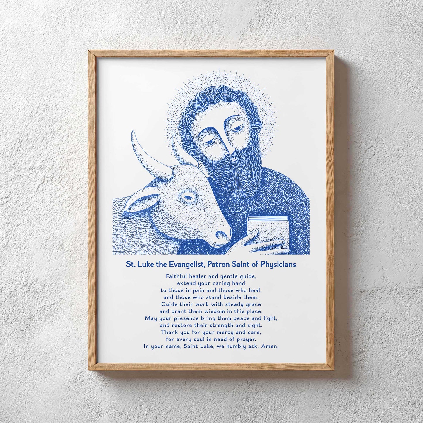 St Luke Art Print - Blue interior mockup 03 - p_29_plaster_0042_Layer 52
