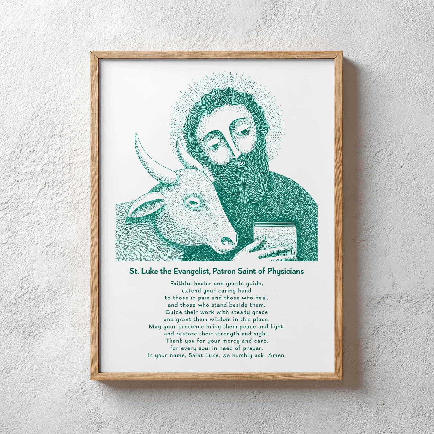 St Luke Art Print - Teal interior mockup 03 - p_29_plaster_0043_Layer 53