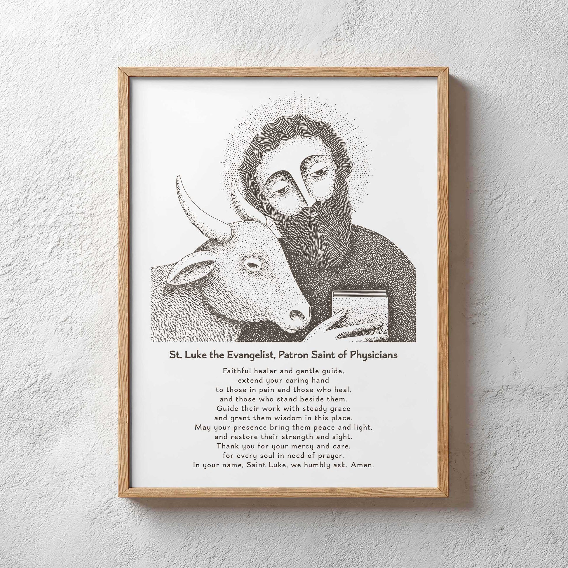 St Luke Art Print - Brown interior mockup 03 - p_29_plaster_0044_Layer 54