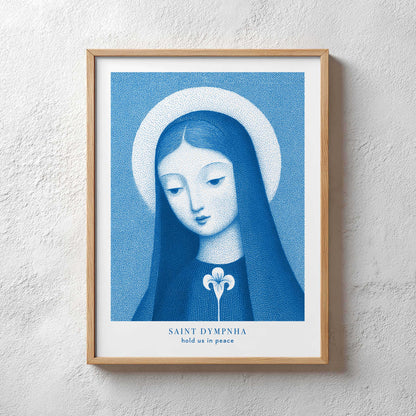 St Dymphna Art Print - Deep Blue interior mockup 04 - p_29_plaster_0045_Layer 55