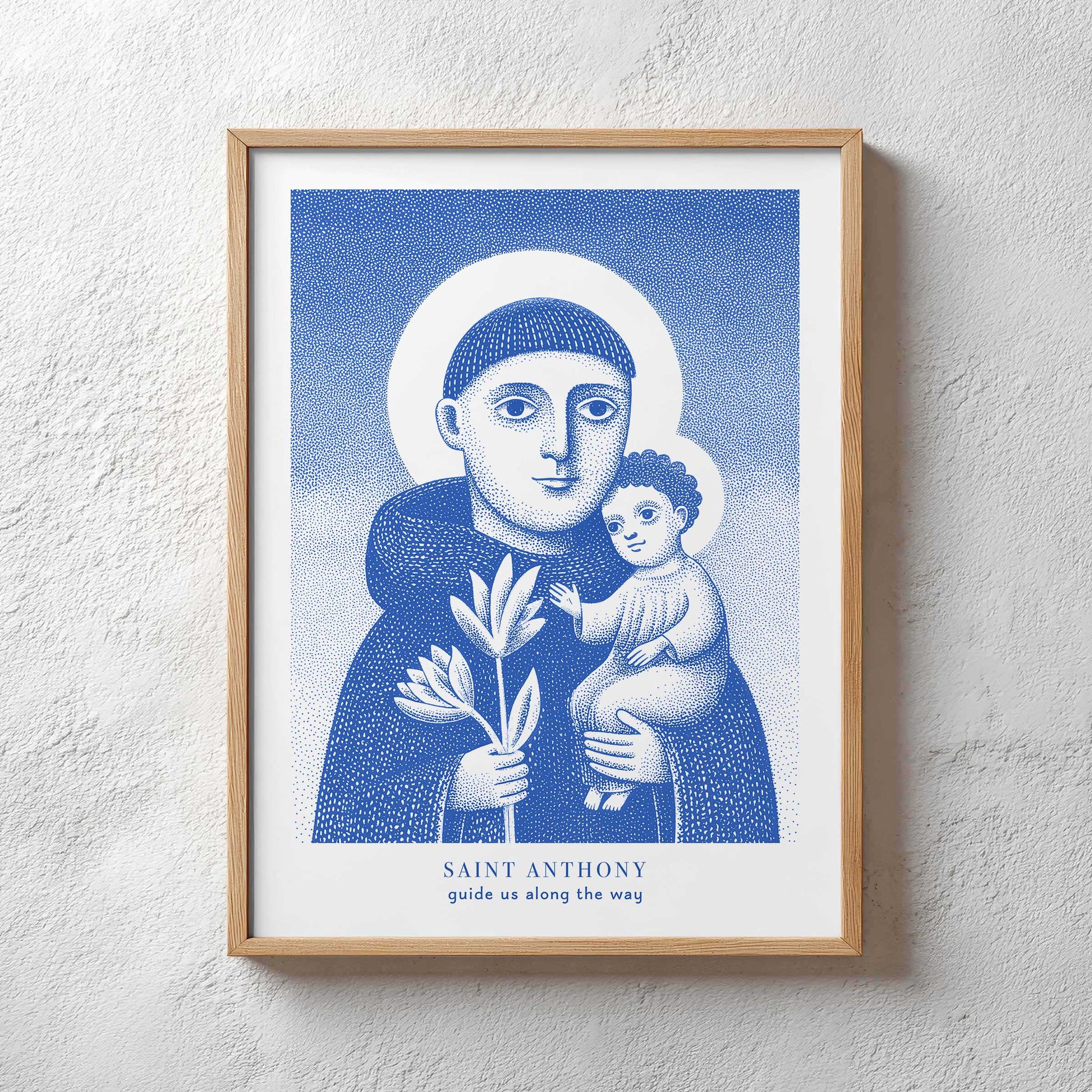 St Anthony Art Print - Blue interior mockup 03 - p_29_plaster_0052_Layer 62
