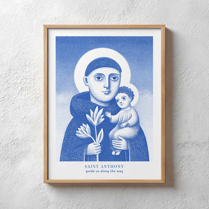 St Anthony Art Print - Blue interior mockup 03 - p_29_plaster_0052_Layer 62