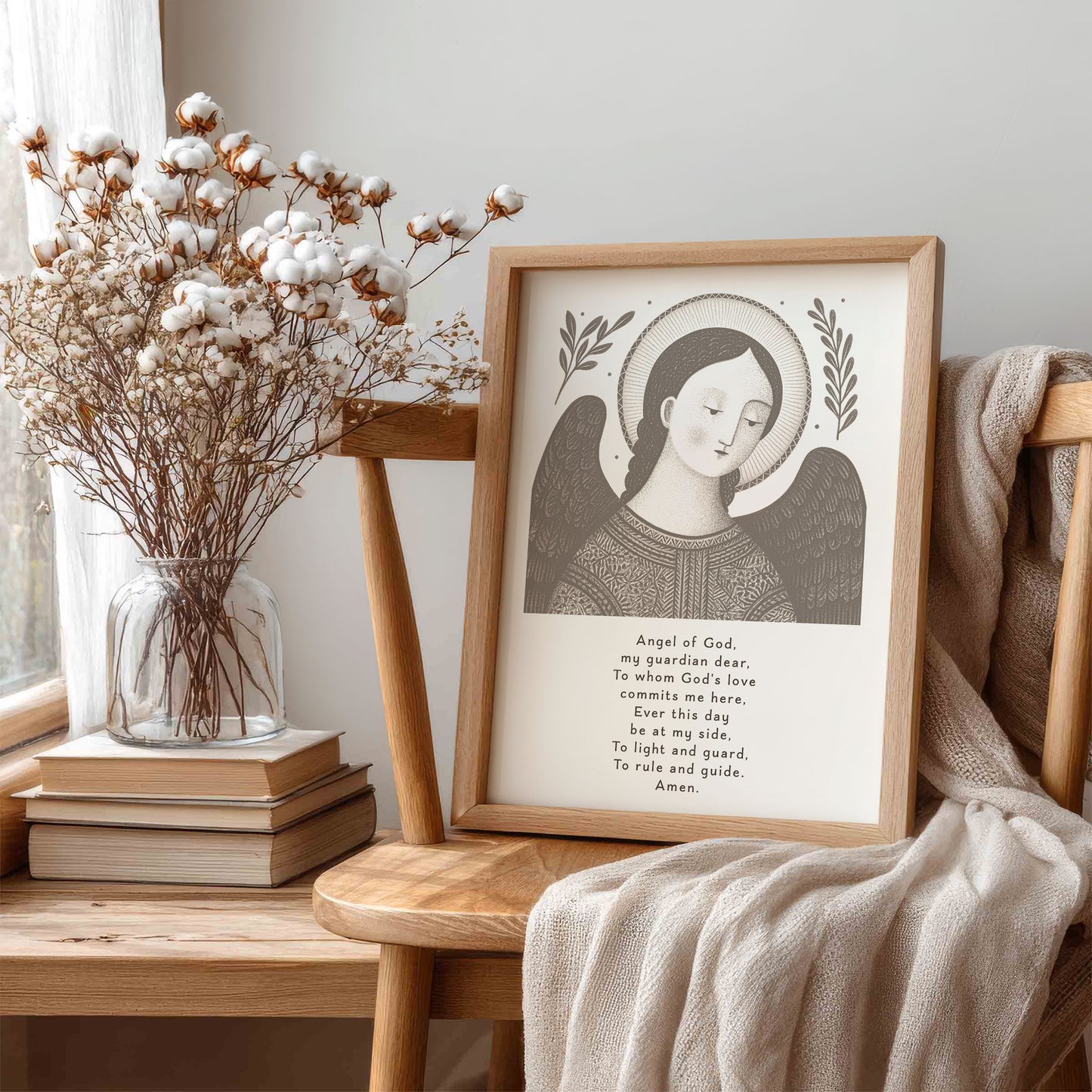 Guardian Angel for Boys Art Print - Brown interior mockup 06 - p_2_boy_0003_Layer 7