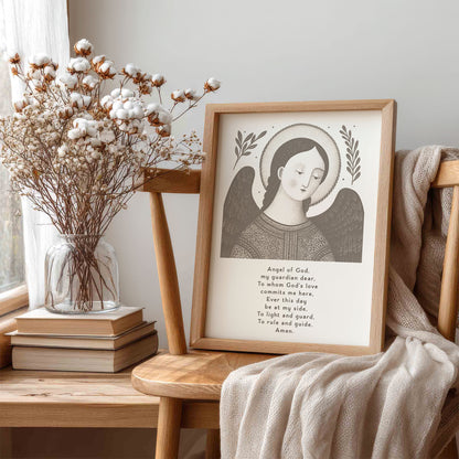 Guardian Angel for Boys Art Print - Brown interior mockup 06 - p_2_boy_0003_Layer 7