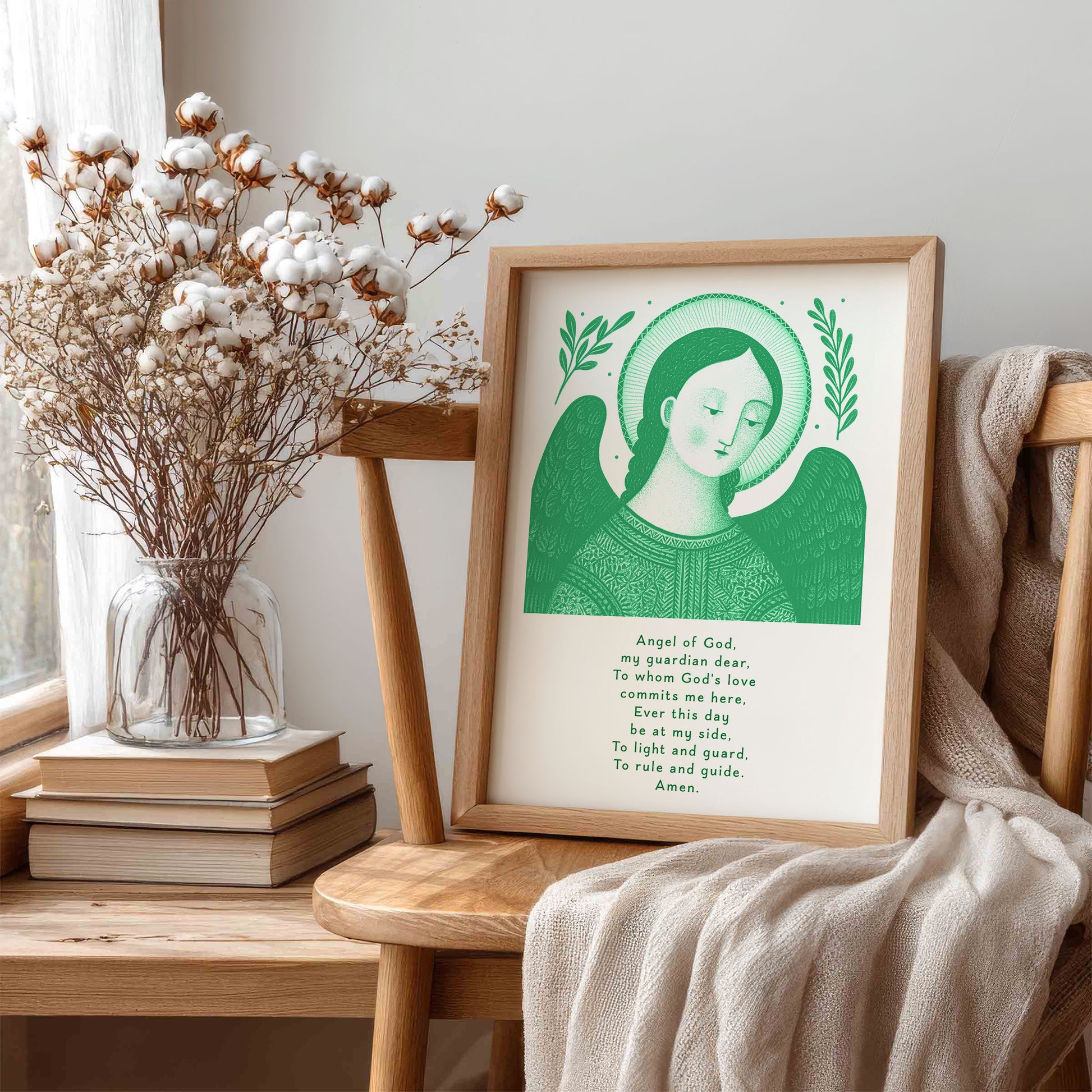 Guardian Angel for Boys Art Print - Green interior mockup 05 - p_2_boy_0004_Layer 6