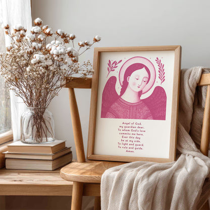 Guardian Angel for Boys Art Print - Pink interior mockup 05 - p_2_boy_0005_Layer 5