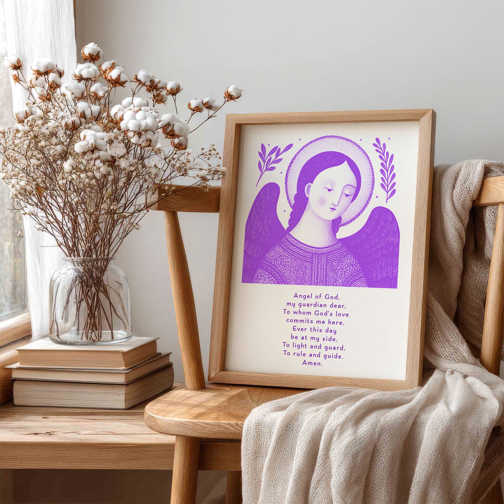 Guardian Angel for Boys Art Print - Purple interior mockup 06 - p_2_boy_0006_Layer 4