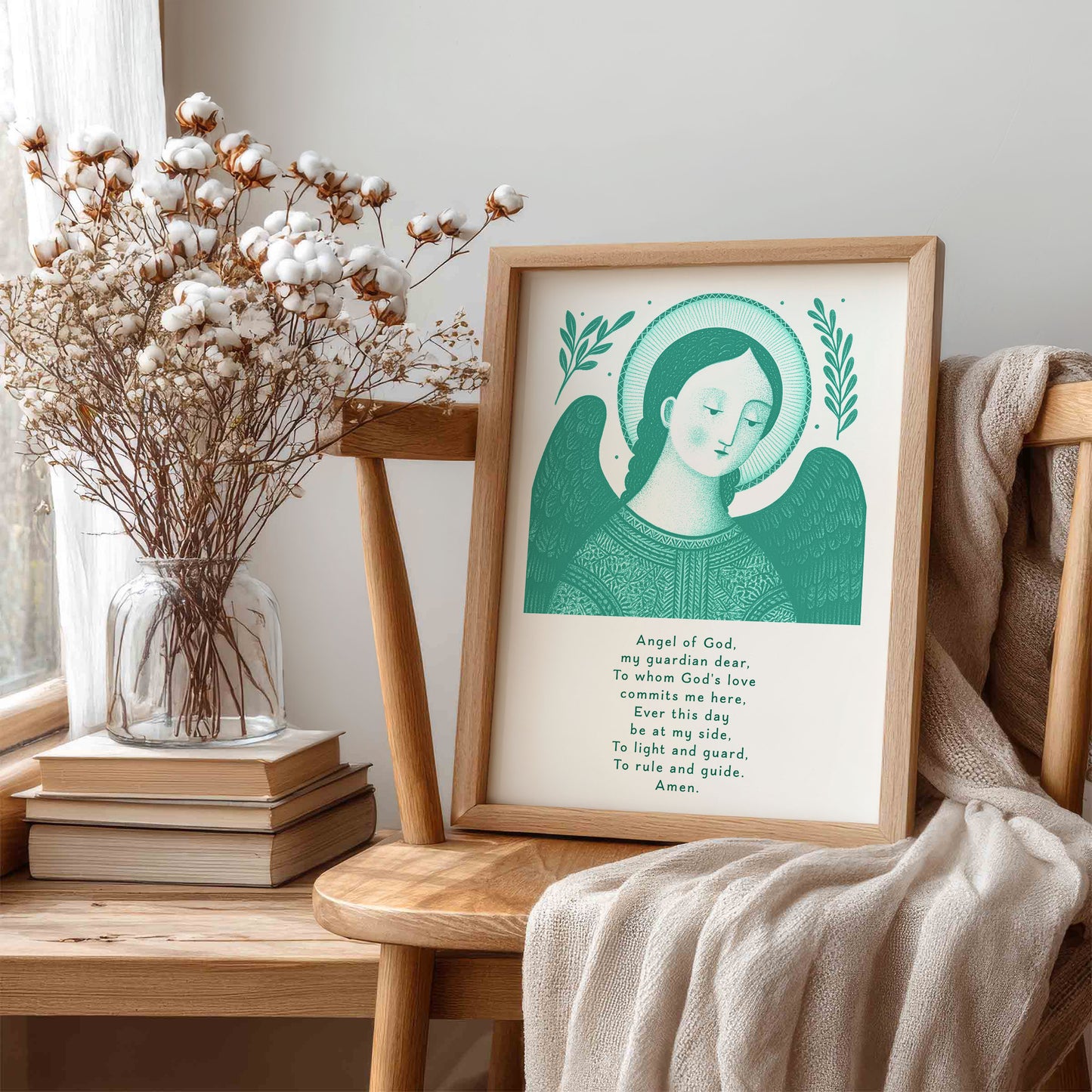 Guardian Angel for Boys Art Print - Teal interior mockup 05 - p_2_boy_0008_Layer 2