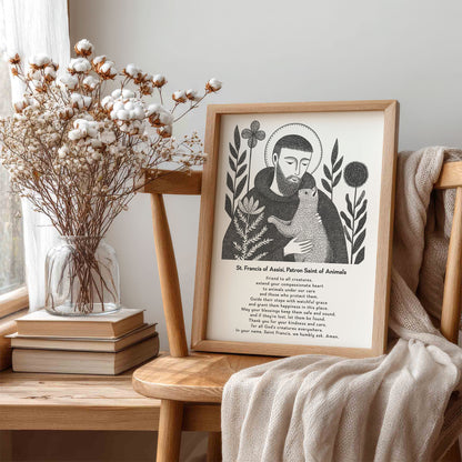 St Francis with Cat Art Print - Black interior mockup 06 - p_2_franc_cat_0000_Layer 10