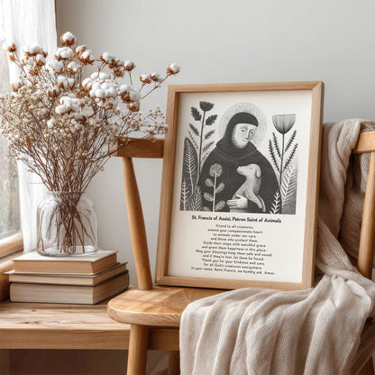 St Francis with Dog Art Print - Black interior mockup 06 - p_2_franc_dog_0000_Layer 10
