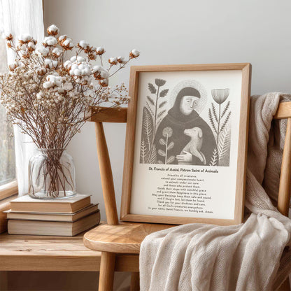 St Francis with Dog Art Print - Brown interior mockup 07 - p_2_franc_dog_0003_Layer 7