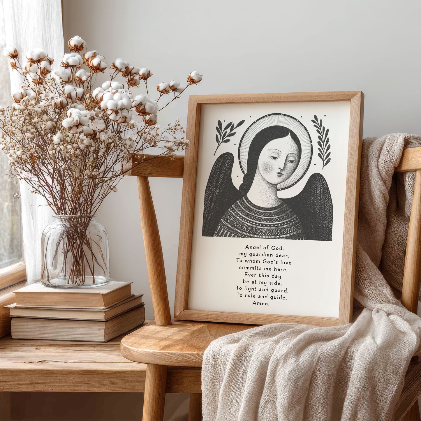 Guardian Angel for Girls Art Print - Black interior mockup 05 - p_2_girl_0000_Layer 10